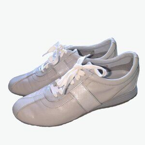 Cole Haan Grey White Smooth, Patent, Snake Embossed Leather Bria Sneaker Sz 7.5